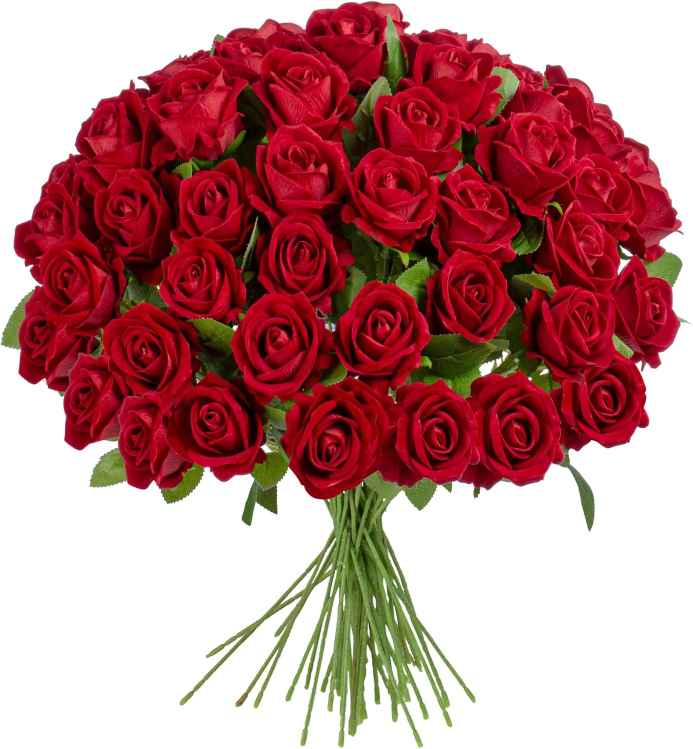 Fake Plants Roses Flowers Plastic Flowers Spring Decorations for Home Gifts for Gf Roses Artificial Flowers for Vase Fake Flowers Home Decor Fake Plant 19.6”(50PCS Red)