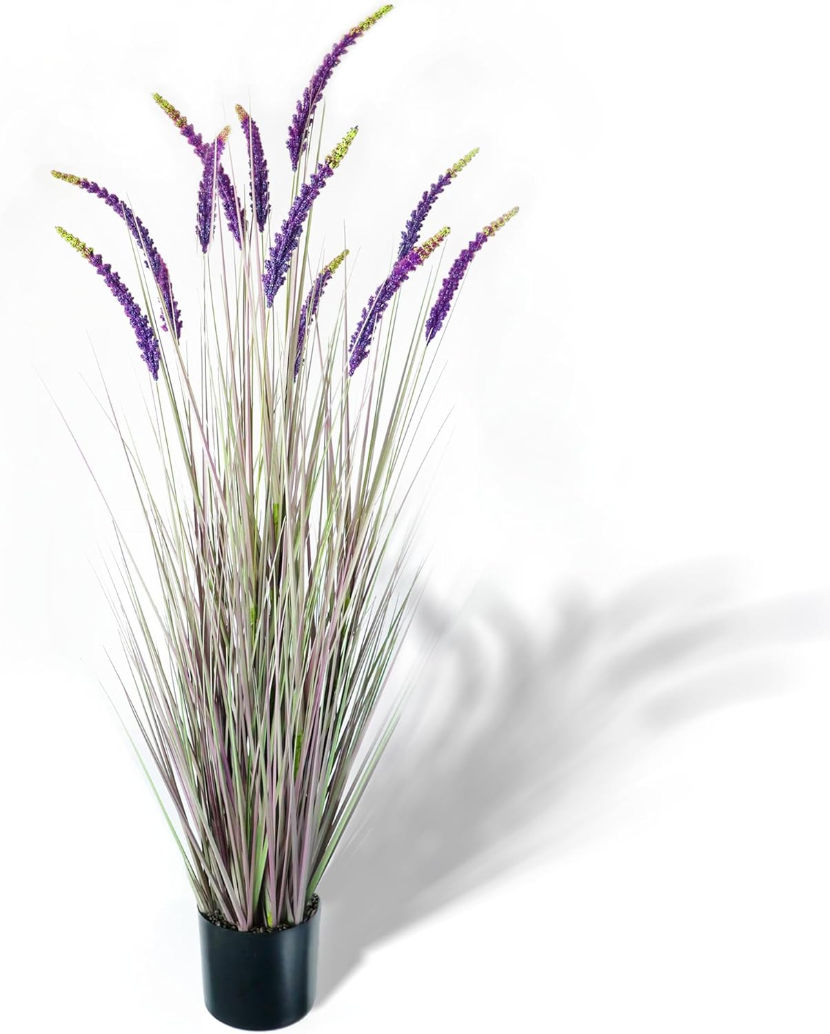 KOL 59in Artificial Veronica Spiked Speedwell Grass, 5ft Faux Veronica Spicata Flower, Tall Fake Reed Grass for Home Office Garden Wedding Décor, Indoor Outdoor Fake Plant, UV-Resistant, Purple