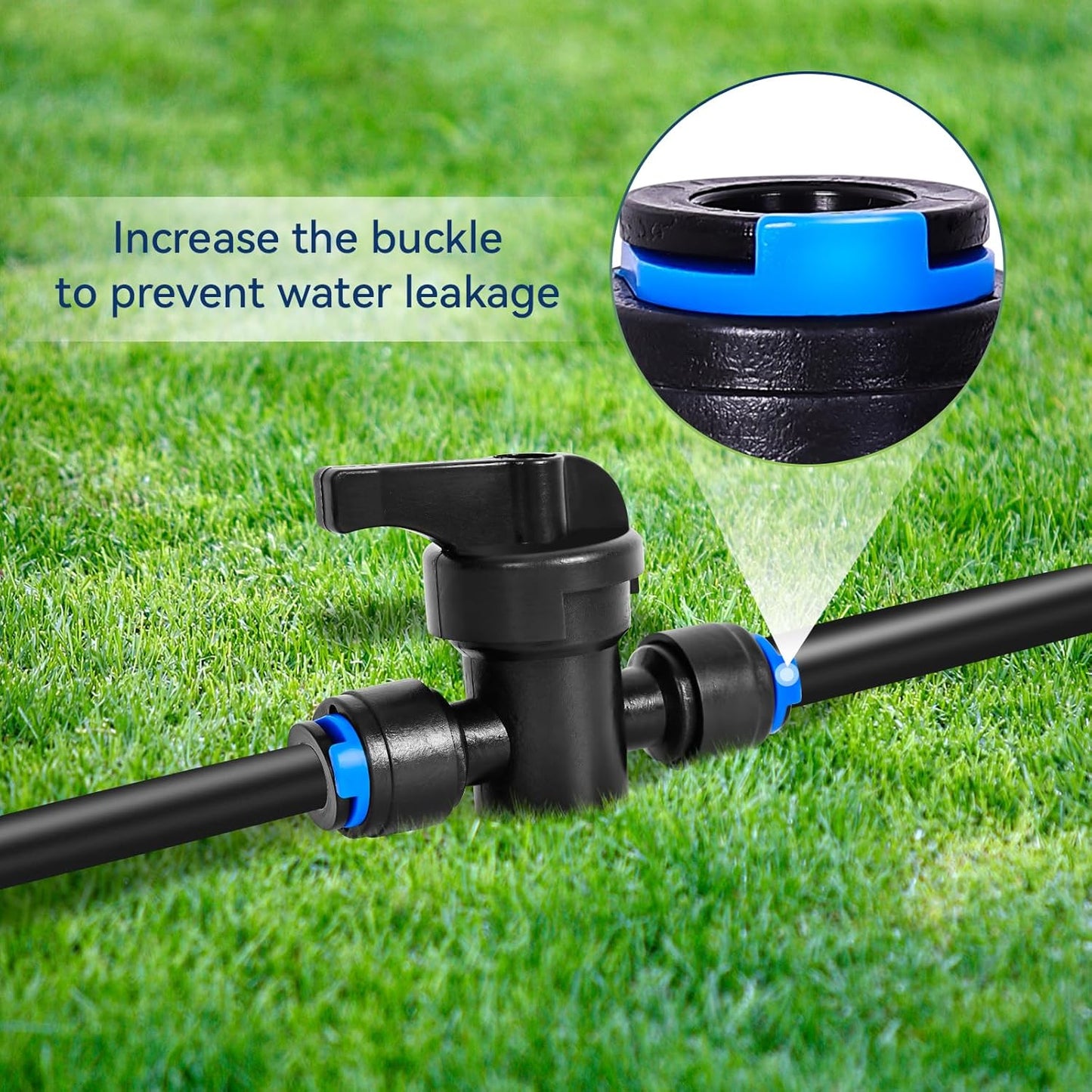 10 Pack 1/4" Drip Irrigation Shut Off Valve, Quick Connect Universal Drip Irrigation Tubing Coupling Valve, Connector Locking Fitting for Sprinkler or Drip Irrigation System