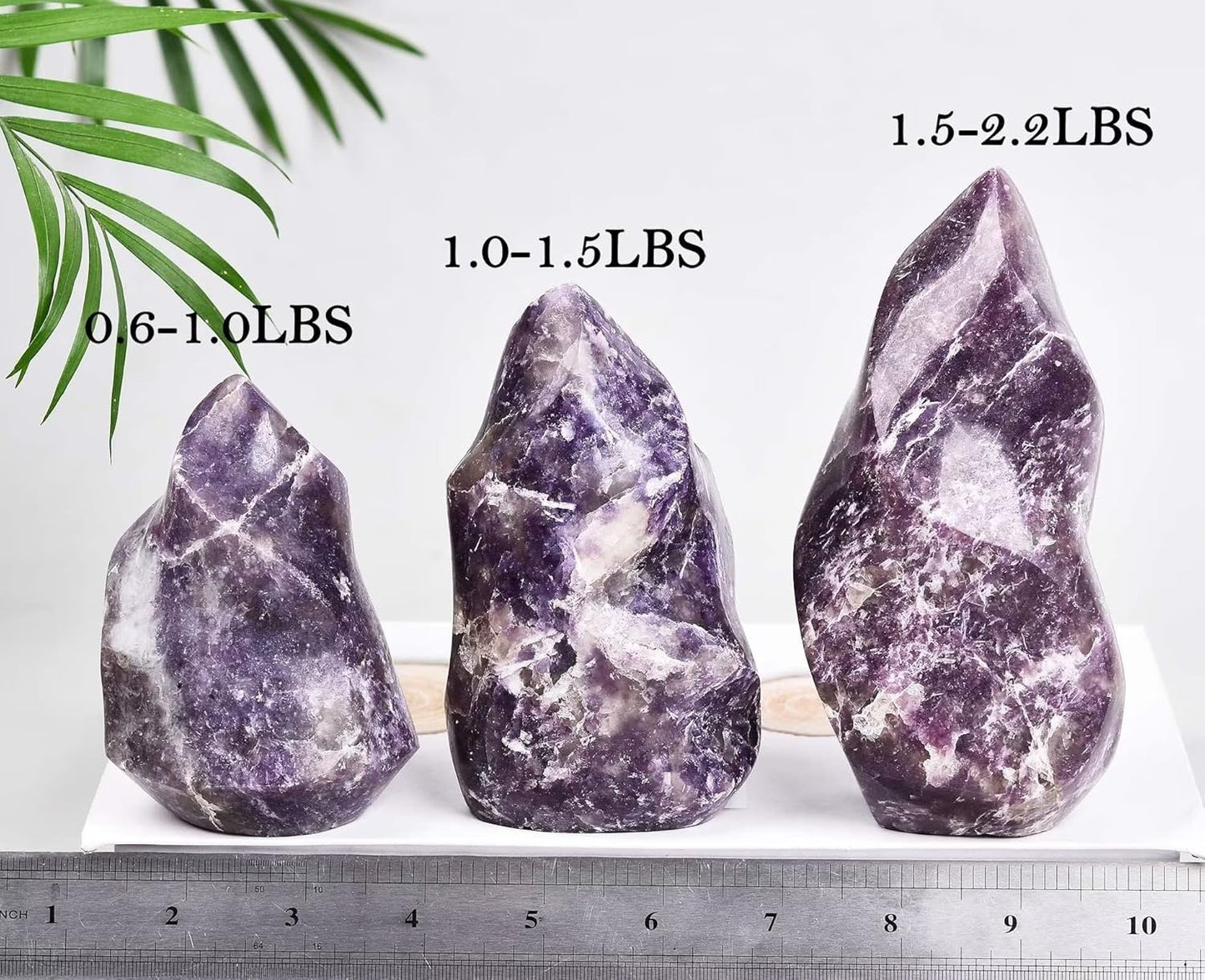 AMOYSTONE Purple Lepidolite Crystals Tower Flame Shaped Stone Energy Meditation Healing Crystal Home Decor 1.0-1.5 Pound