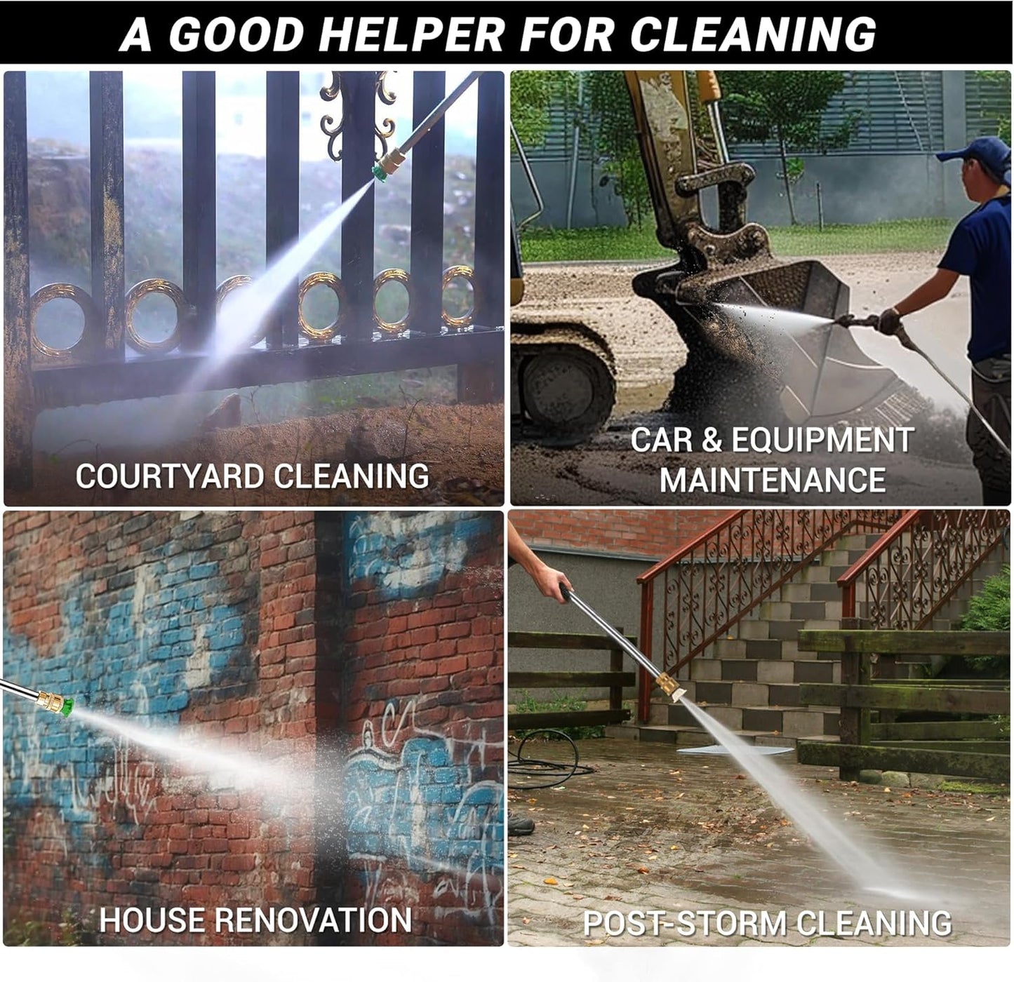 3500 PSI Gas Pressure Washer, 2.3 GPM Power Washer with 209CC Engine, Maintenance-Free Axial Cam Pump, 25FT Hose, 4 Nozzles for Driveways, Walls, Vehicles, Patio (Orange)