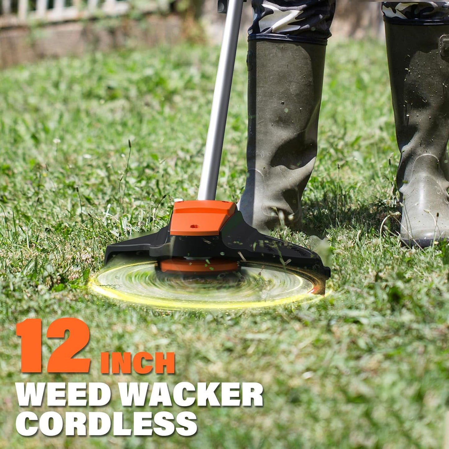 MAXLANDER 40V Hedge Trimmer, Weed Wacker Cordless, 8" Electric Pole Saw and Brush Cutter Blade, 4-in-1 Multi Garden Tools with 2 * 20V 4.0Ah Batteries and 1*Charger