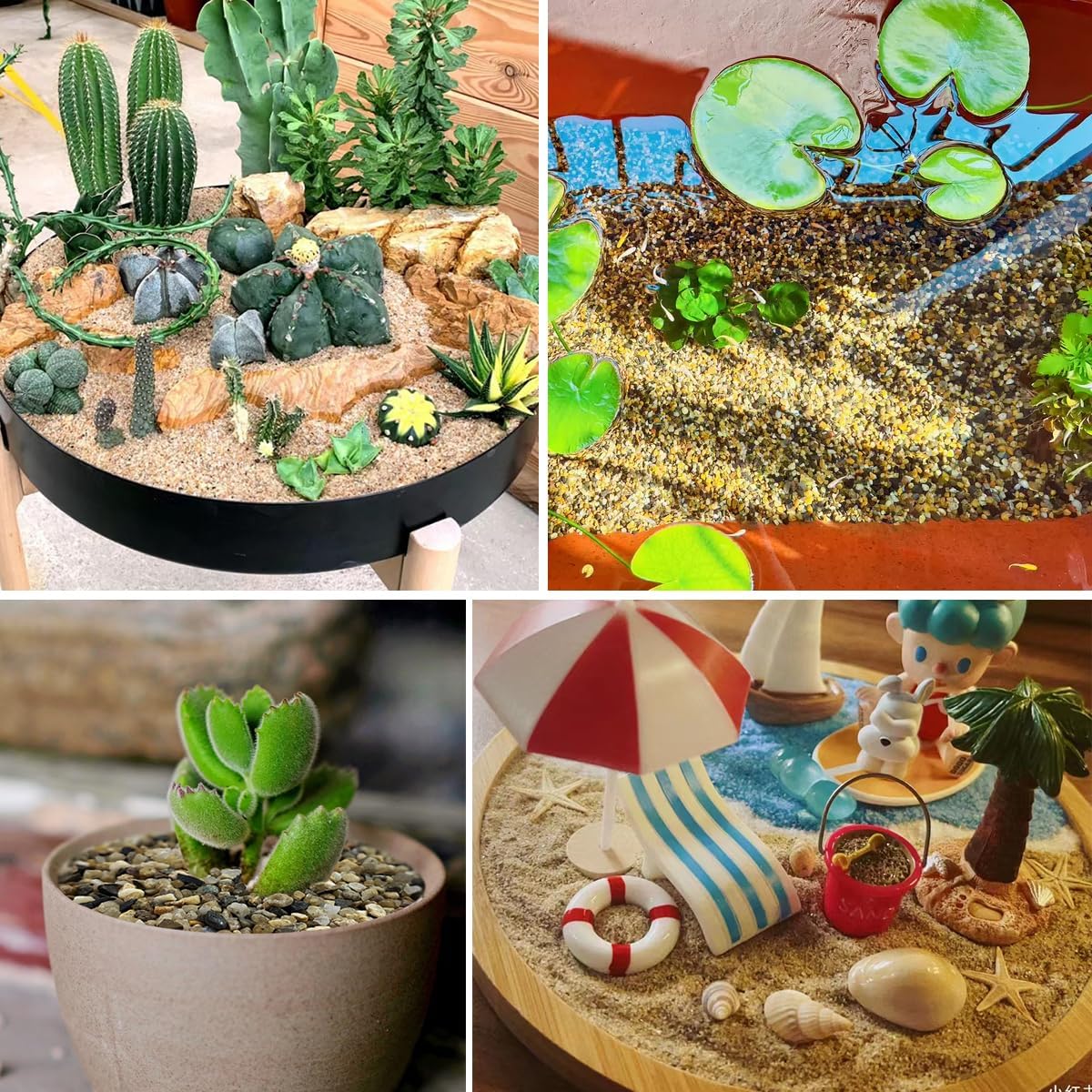 5lbs Aquarium Gravel, 1/16"(0.6-1.2mm) Natural River Rocks Succulent Cactus Pea Gravel for Plants, Fish Tank, Decorative Pebbles for Gardening, Flower Pots, Vase Fillers, Landscaping