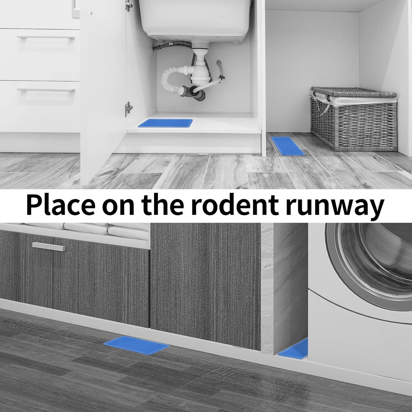 LULUCATCH Super Glue Traps 6 Pack for Mice & Snakes, Larger, Heavier Sticky Traps with Non-Toxic Glue. Sticky Mouse Traps Indoor, Easy to Set, Pet Safe Pest Control