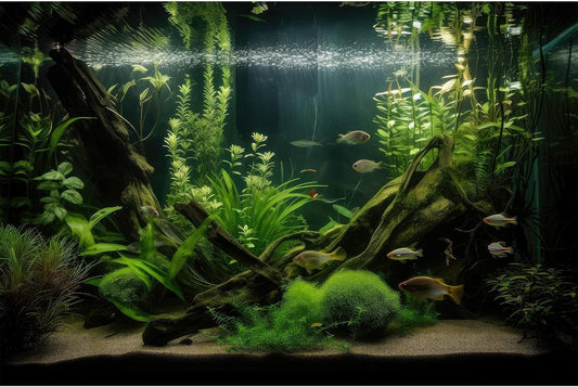 Aquarium Background Diverse Aquatic Plants and Seagrasses Terrarium Background Redwood Root Lush Green Underwater Plants Moss Fish Tank Background Under The Sea Aquarium Backdrop Vinyl 24x16in