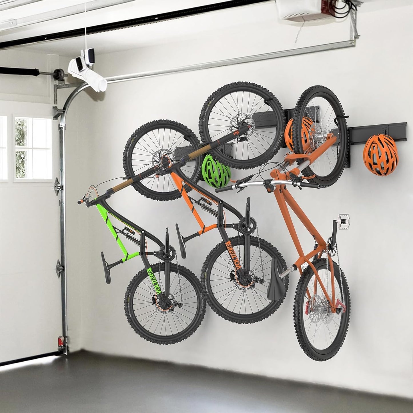 TORACK Wall-Mounted Swivel Bike Rack, Garage Vertical Bike Hangers for 3 Bikes and 3 Helmets Rotating Bike Storage Hooks Holds Up to 300 lbs