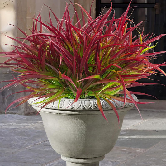 Uieke 28 Bundles Artificial Outdoor Plants UV Resistant Fake Grass Plants Faux Plastic Plants Greenery Shrubs for Home Garden Pathway Window Box Front Porch Summer Fall Decor, Deep Red