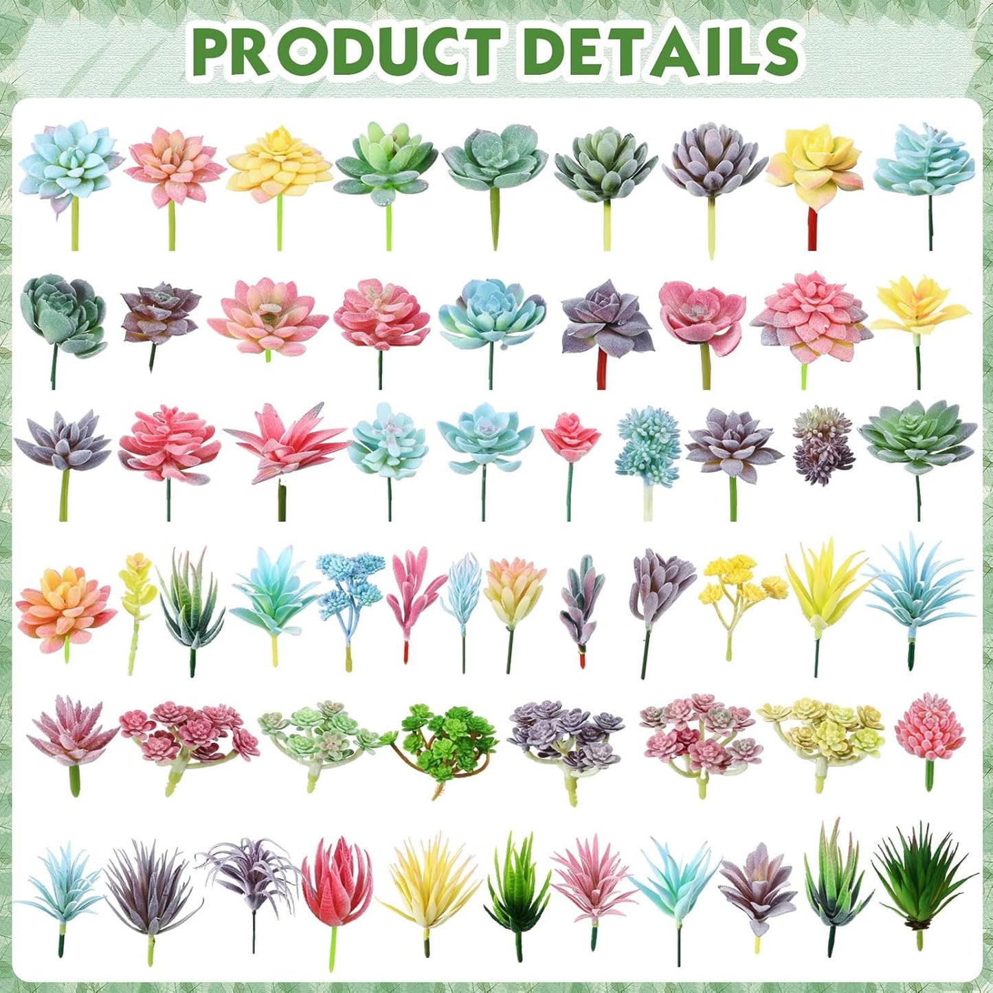 Tigeen 120 Pcs Artificial Plastic Succulents Realistic Textured Assorted Decorative Fake Faux Succulents Unpotted for Lotus Landscape Garden Arrangement