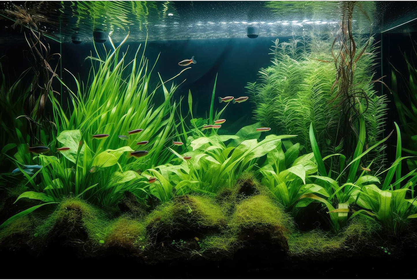 Aquarium Background Diverse Aquatic Plants Seagrasses Terrarium Background Redwood Root Lush Green Underwater Plants Tropical Style Fish Tank Background Under The Sea Aquarium Backdrop Vinyl 72x18in