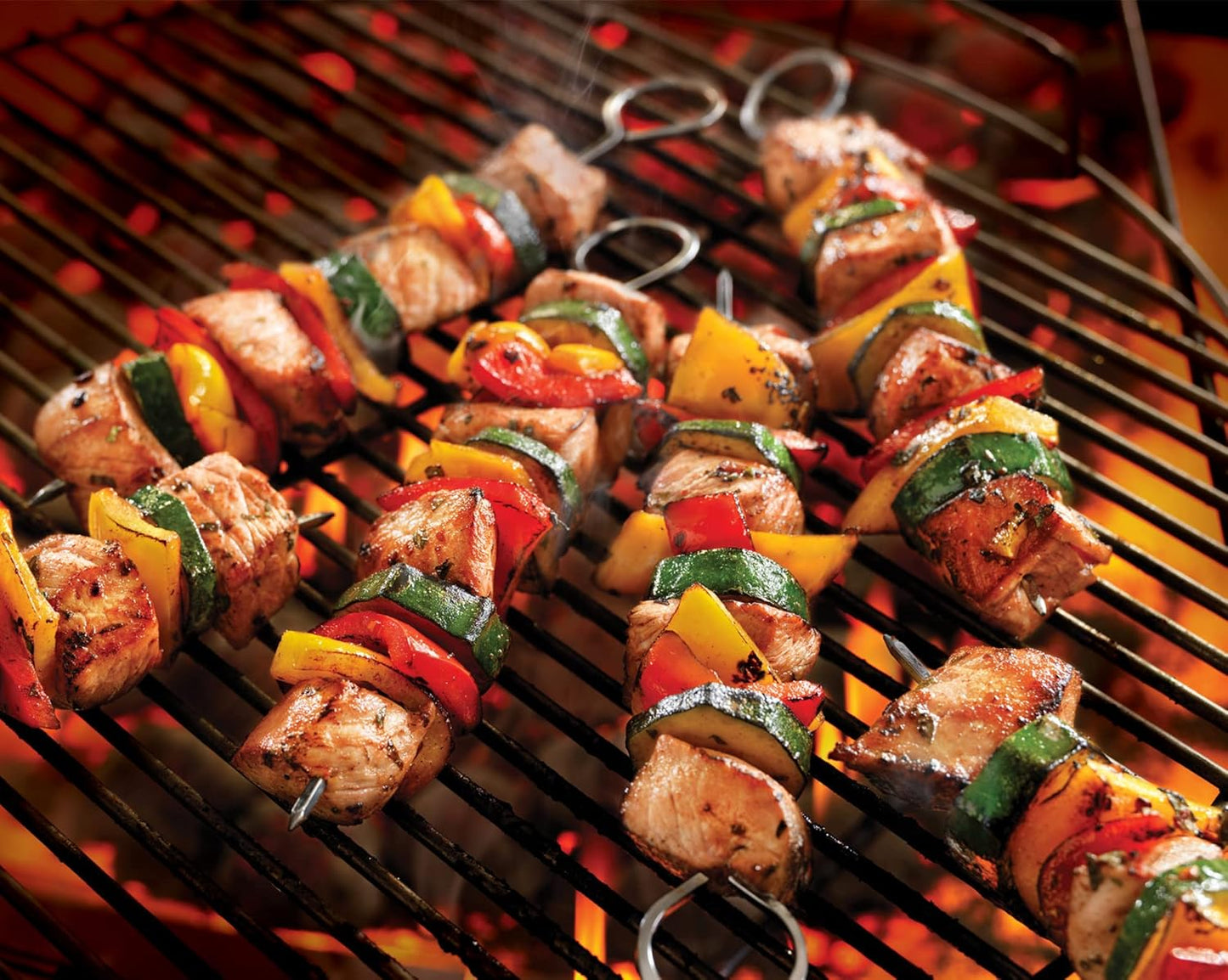 10 inch Barbecue Skewers, HONSHEN Metal BBQ Sticks,12Pack Stainless Steel Square Skewer,Kebob,kabob Sets for Grill Outings Cooking (BBQ Skewers Square 10inch-12p)