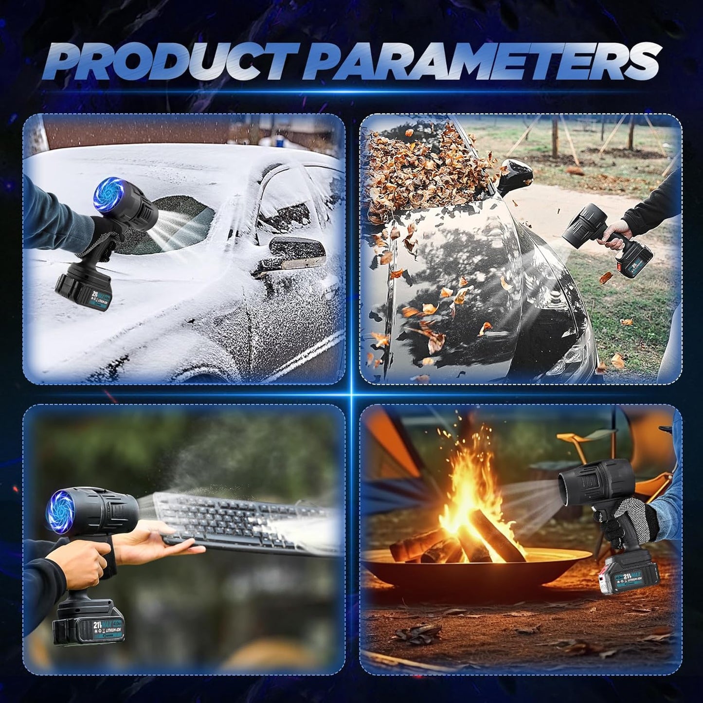 Saker Cordless Leaf Blower Portable Dust Cleaner Handheld Lightweight Blowers 180000 RPM with Adjustable Speed for Patio Cleaning, Drying,Camping Gift 2 Batteries BF170 Black