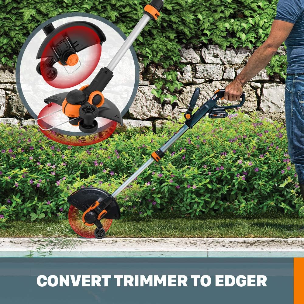 Worx String Trimmer Cordless GT3.0 20V PowerShare 12" Edger & Weed Trimmer (1) Battery & Charger Included WG163.8