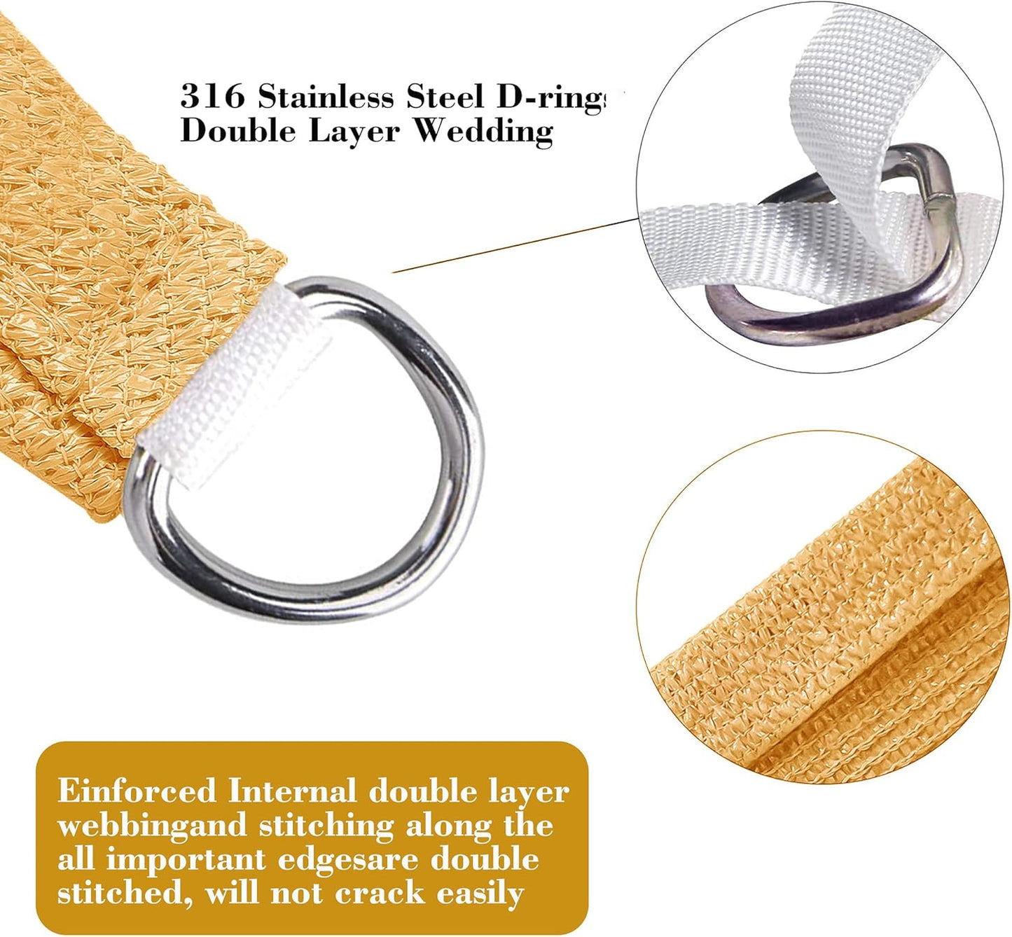 11' x 18' Sand Beige Rectangle Sun Shade Sail SSP1212 Canopy Durable Fabric UV Block Awning,We Make Custom Orders