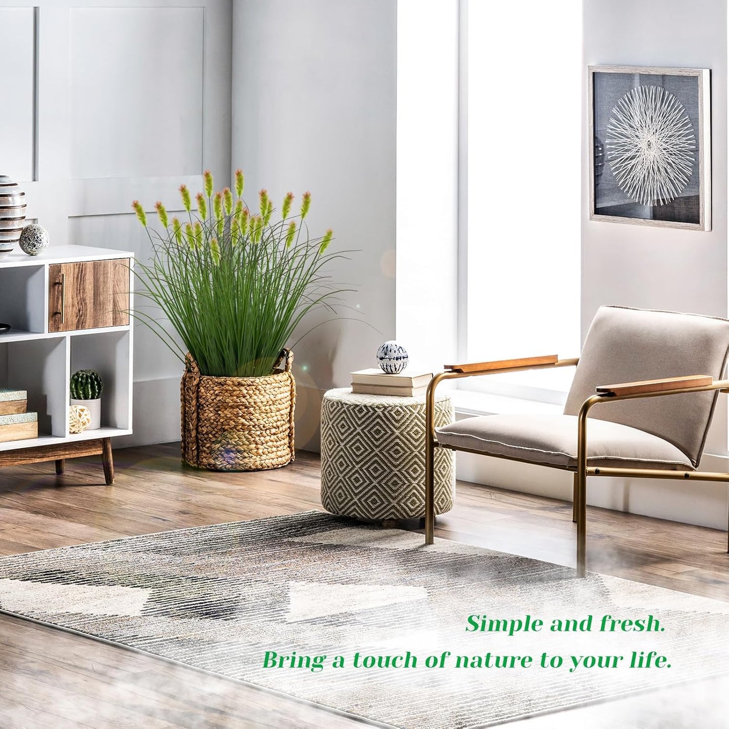 Artificial Grass Plants Outdoor 24 Bunches Fake Onion Grasses with Plush Fake Shrubs Plant Flowers Faux Greenery Wheat Sea Grass for Outside Garden Indoor House Home Office Room Décor (Green & Red）