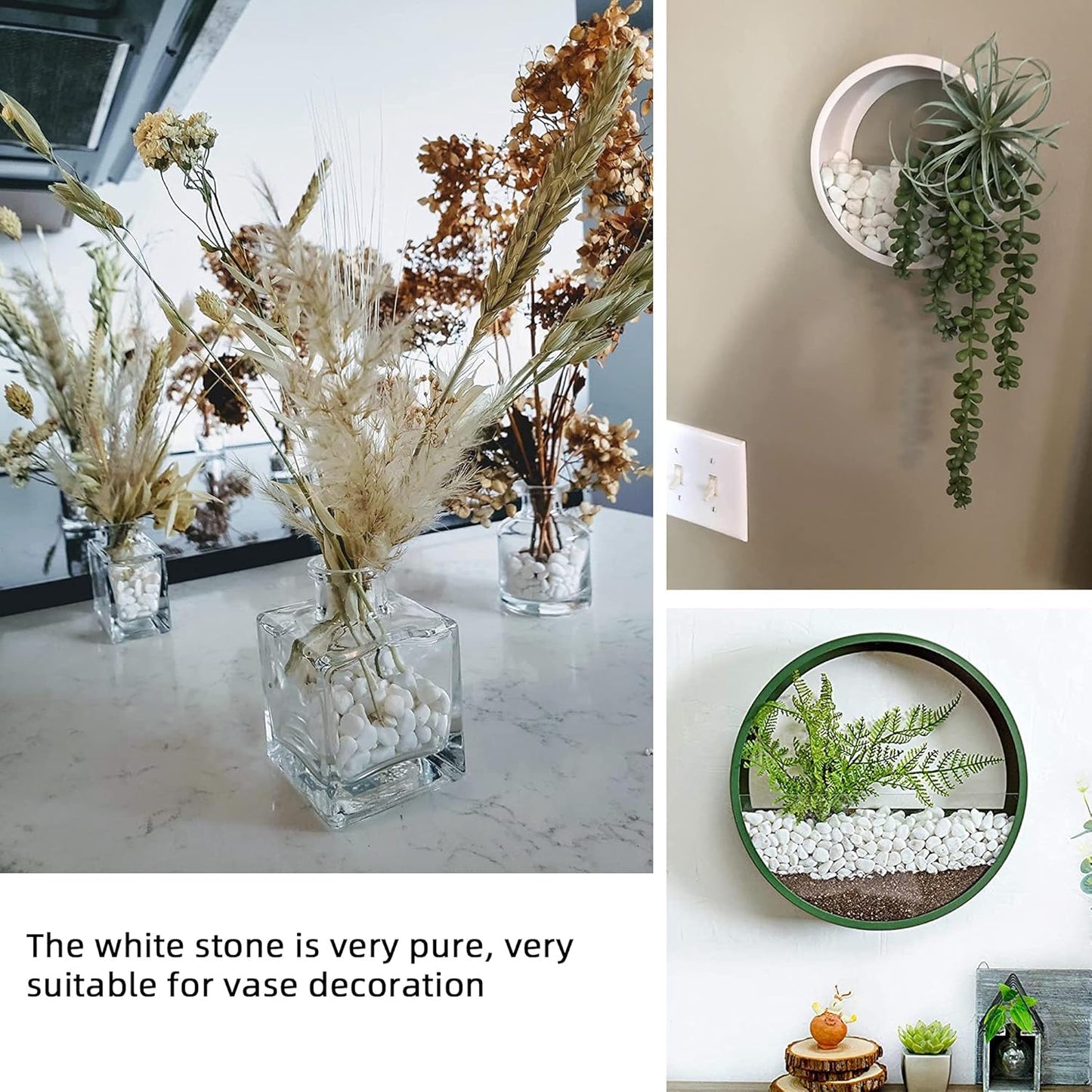 45lb White Rocks for Plants,Potting,Succulents Aquarium Fish Tank Garden Vases Decorative Pebbles Gravel Rocks Stones