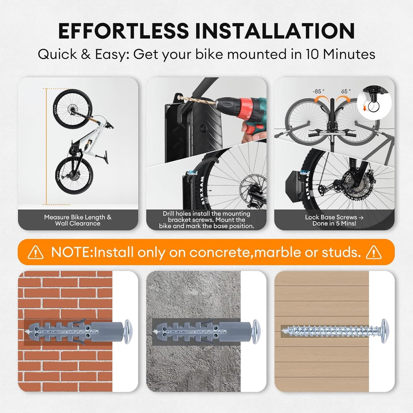 Bike Rack Garage, Bike Wall Mount – 2 Pack Bike Rack for Garage & Indoor Storage, Heavy Duty Vertical Bike Hanger Holds Up to 66 lbs, Space-Saving Bike Wall Rack for Home, Apartment, or Shed