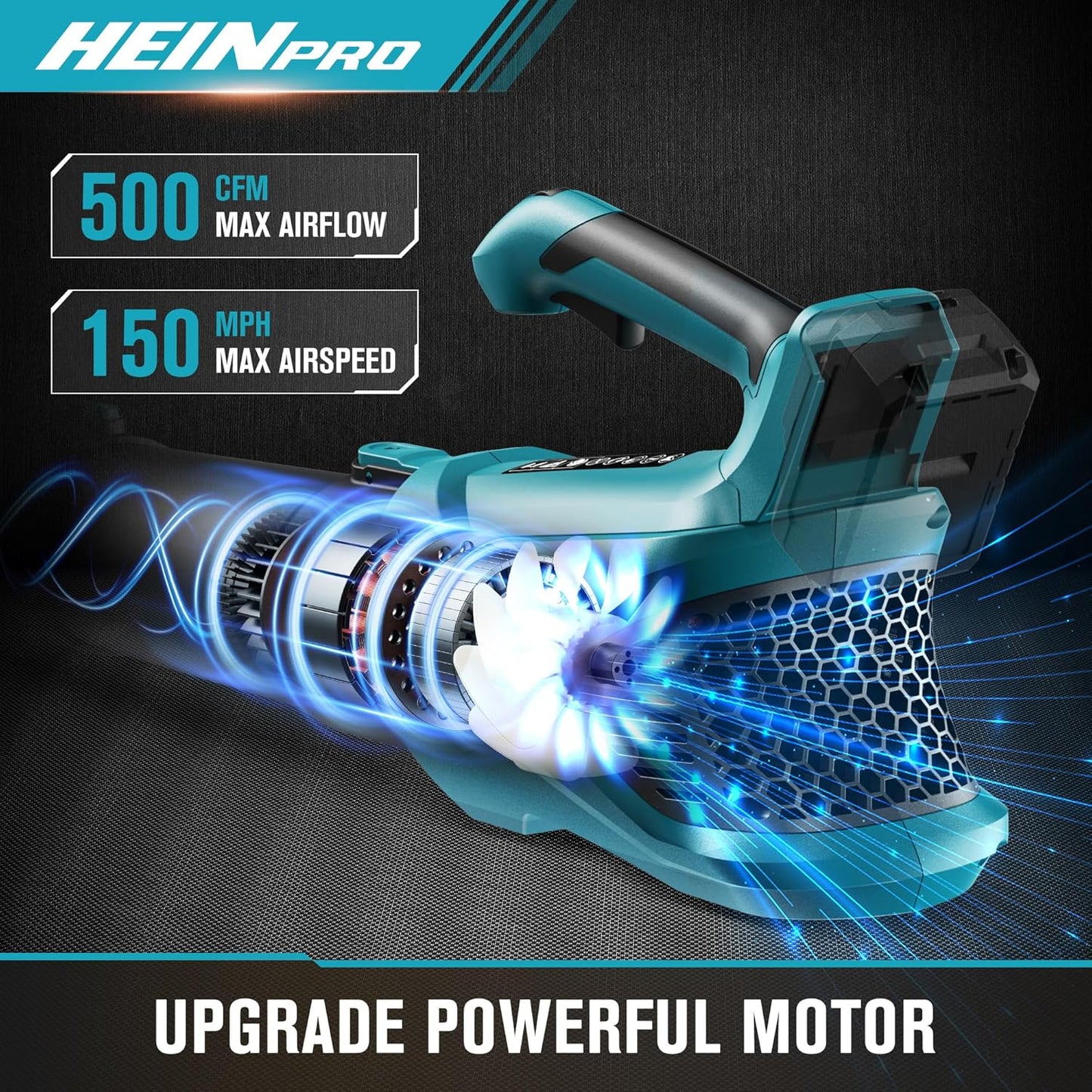 Cordless Leaf Blower Up to 500CFM Compatible with Makita 18V Battery (Tool Only), Electric Leaf Blower Cordless with 5 Speed Modes, Handheld Battery Powered Leaf Blowers for Lawn Care