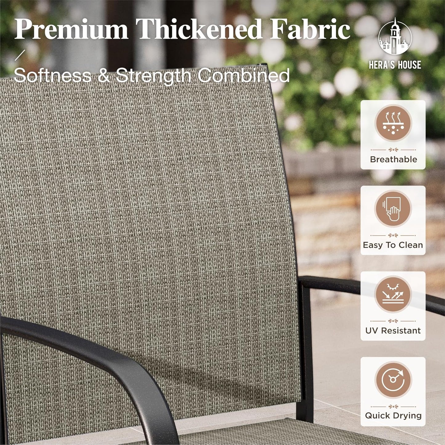 HERA'S HOUSE Extendable Patio Table and Chairs Set for 8, 9 Pieces Outdoor Dining Sets, 61"-84" Rectangular Metal Table with Chairs for Deck Lawn Garden Porch