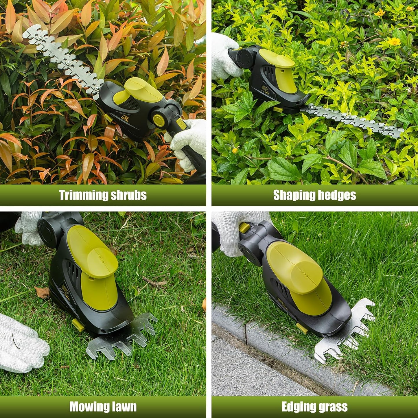 Hedge Trimmer Cordless for DEWALT 20V MAX Battery, 1200RPM Grass Trimmer Electric Hedge Trimmer, 2 in 1 Design, Perfect for Yard, Garden, and Lawn Care(Battery Not Included) (Green)