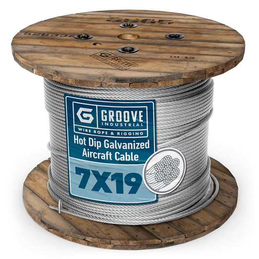 1/4’’ 7x19 Hot Dip Galvanized Aircraft Cable – Steel Wire Rope - 600 Feet