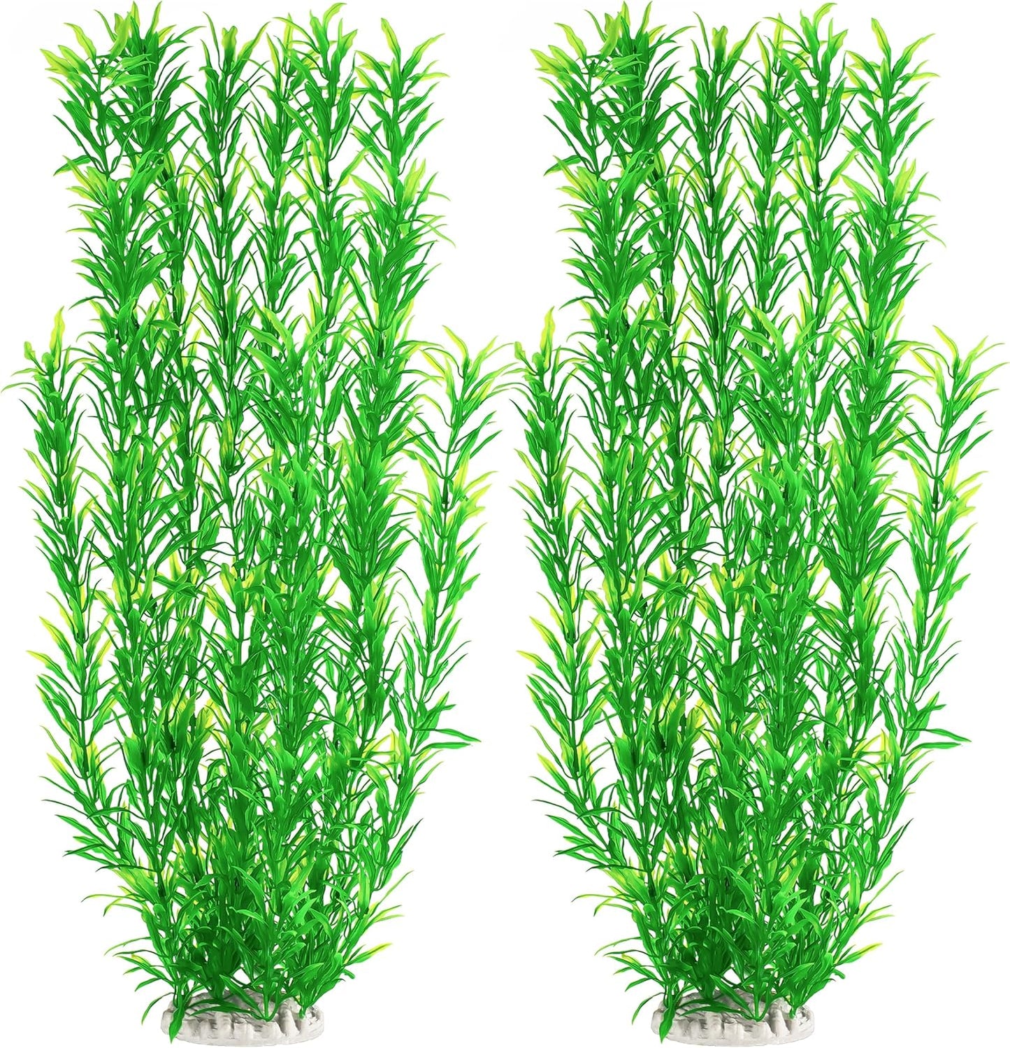 MyLifeUNIT Aquarium Plants, 21 Inches Tall Plastic Fish Tank Plants for Fish Tank Decorations and Aquarium Decor (Green)