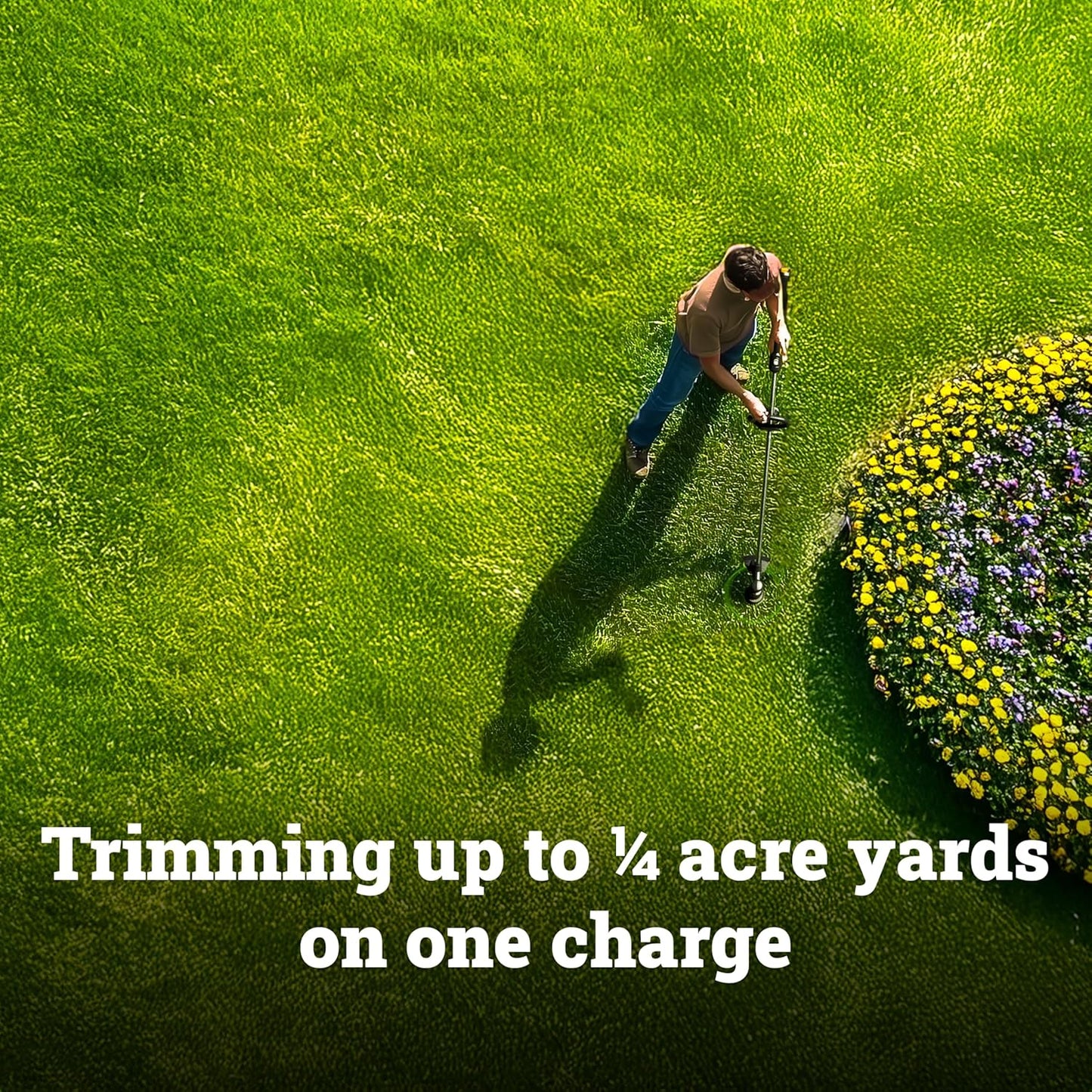 WORX Cordless String Trimmer, 20V 13''-15'' Weed Wracker with Brushless Motor 2.0, 21 cc Gas Equivalent, Quick-Line Reloading, Includes 20V 5.0 Ah PowerShare Pro Battery and Charger, PowerShare